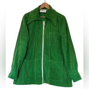 Big Bud Press Size M Deep Green Corduroy Coastliner Zip Jacket RARE - LIKE NEW!